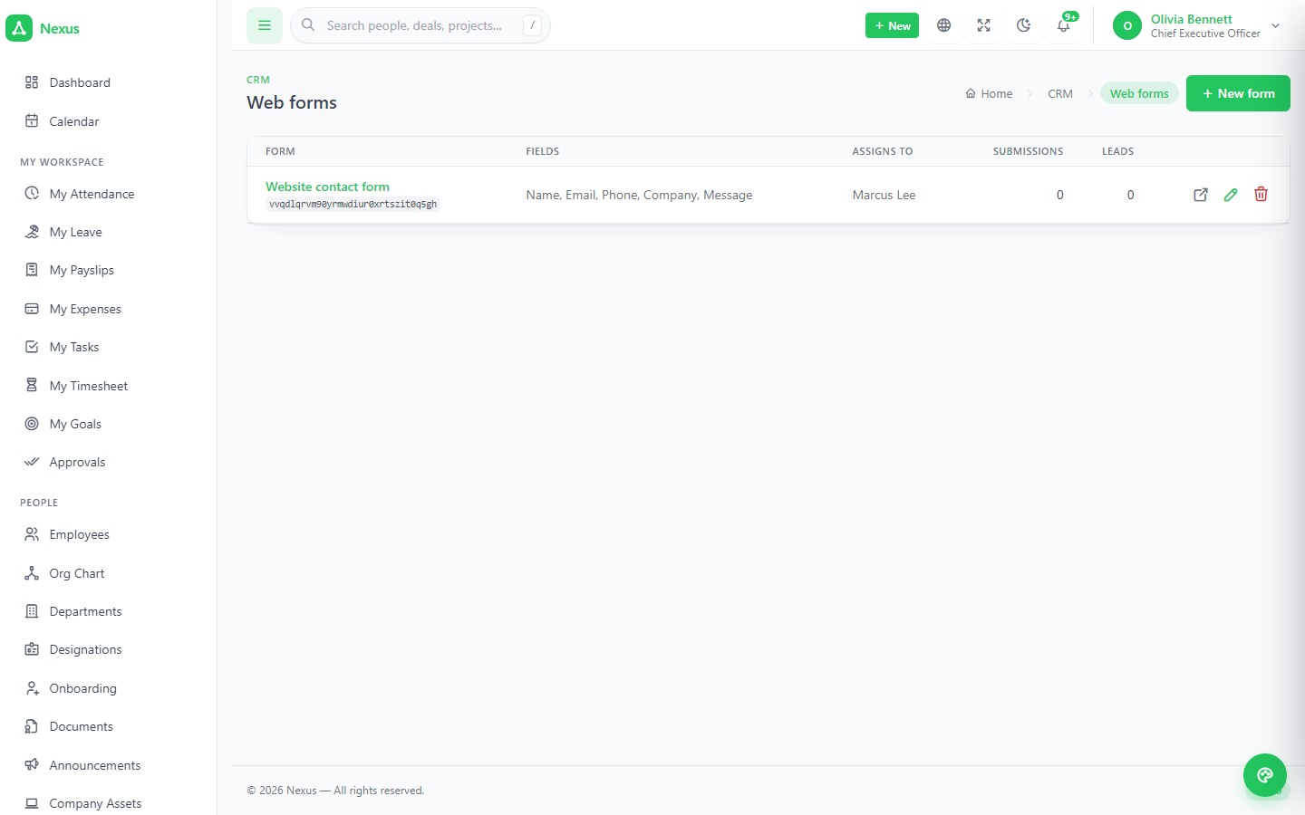 Web-to-lead forms