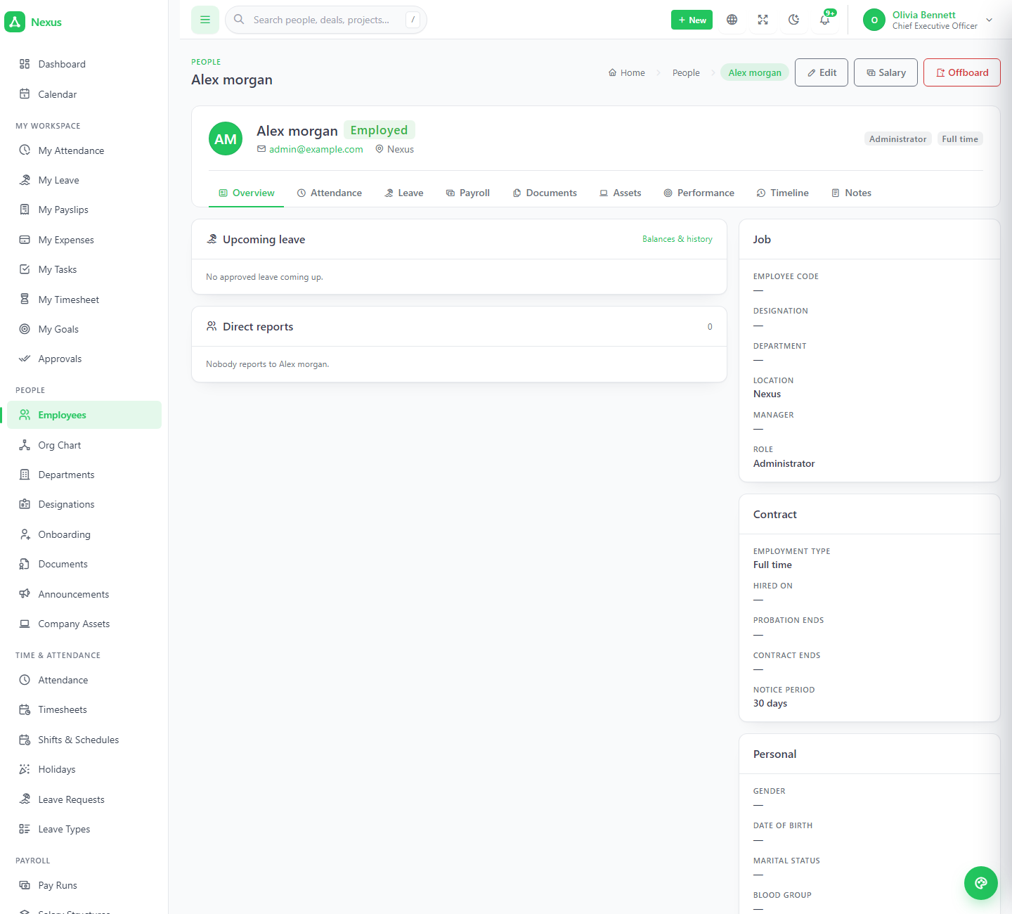 Employee record