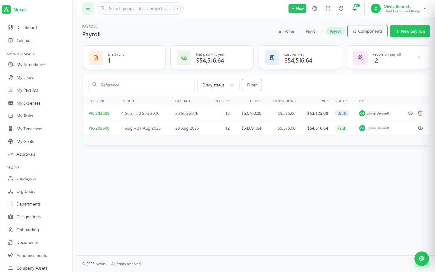 Pay runs