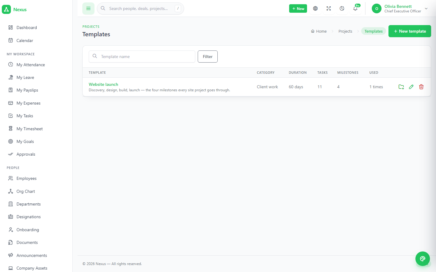 Project templates